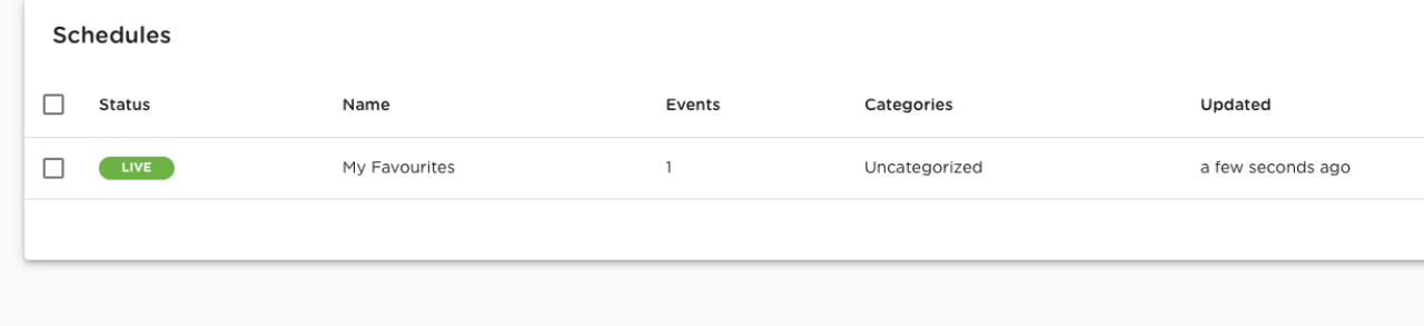 Schedule  SetLive
