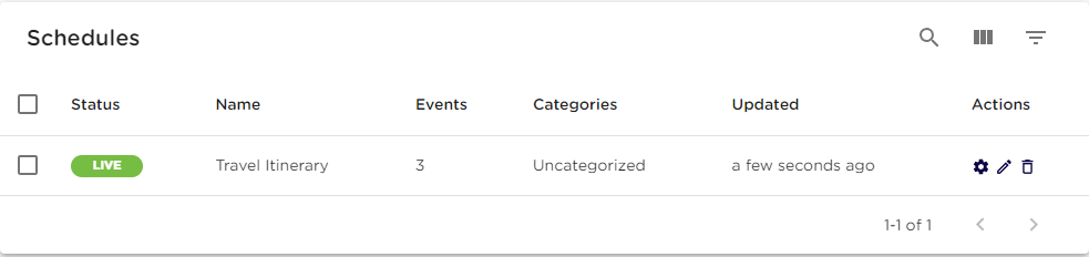 Schedule  SetLive